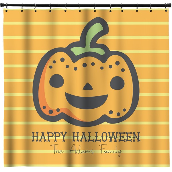 Custom Halloween Pumpkin Shower Curtain (Personalized)