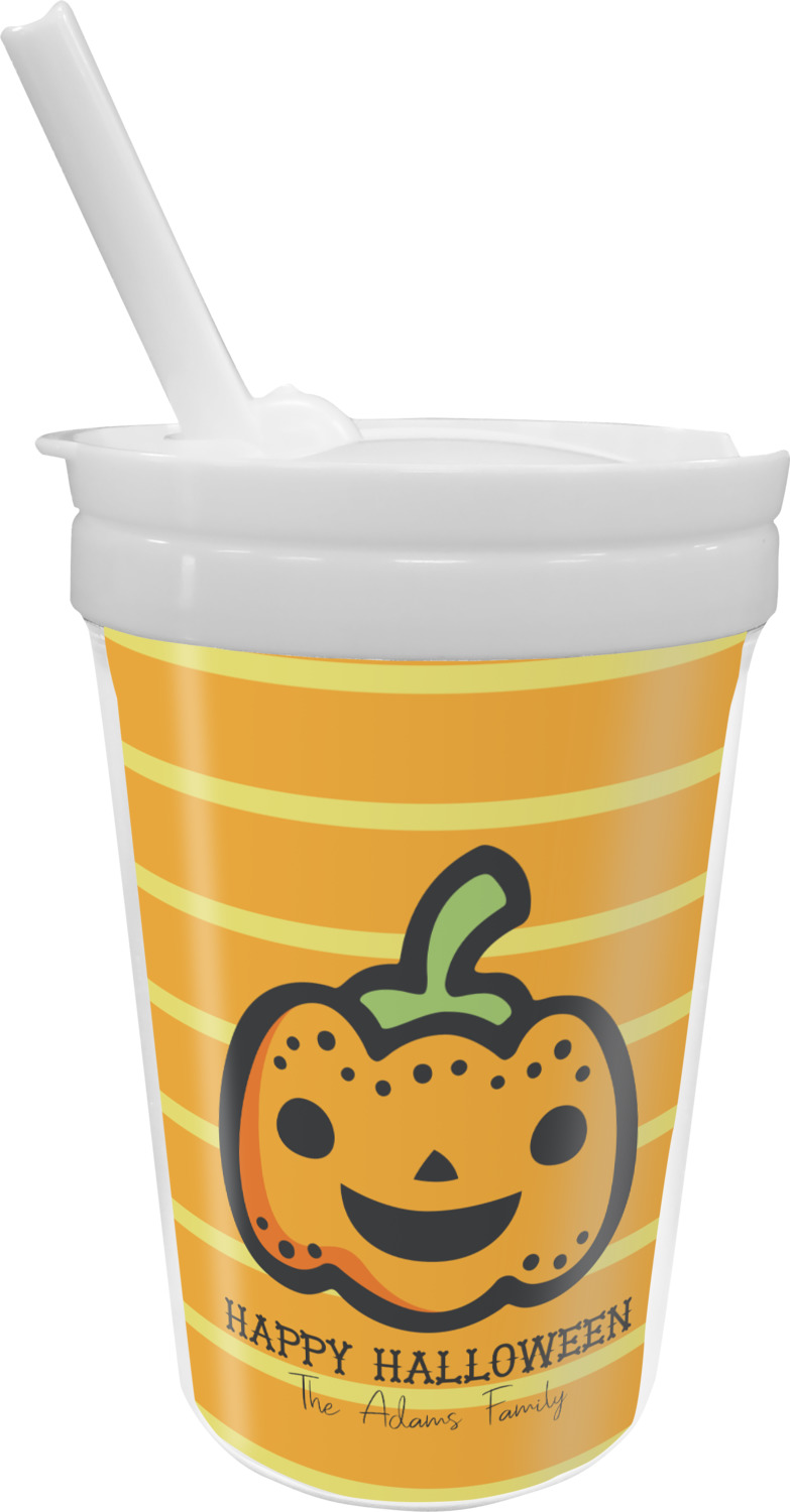 Halloween Pumpkin Sippy Cup with Straw (Personalized) YouCustomizeIt