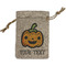 Halloween Pumpkin Small Burlap Gift Bag - Front