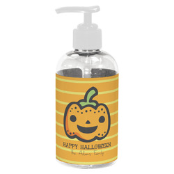 Halloween Pumpkin Plastic Soap / Lotion Dispenser (8 oz - Small - White) (Personalized)