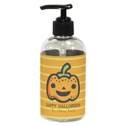 Halloween Pumpkin Plastic Soap / Lotion Dispenser (8 oz - Small - Black) (Personalized)