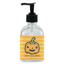 Halloween Pumpkin Glass Soap & Lotion Bottle - Single Bottle (Personalized)