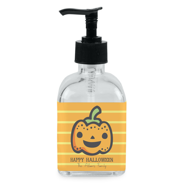 Custom Halloween Pumpkin Glass Soap & Lotion Bottle - Single Bottle (Personalized)