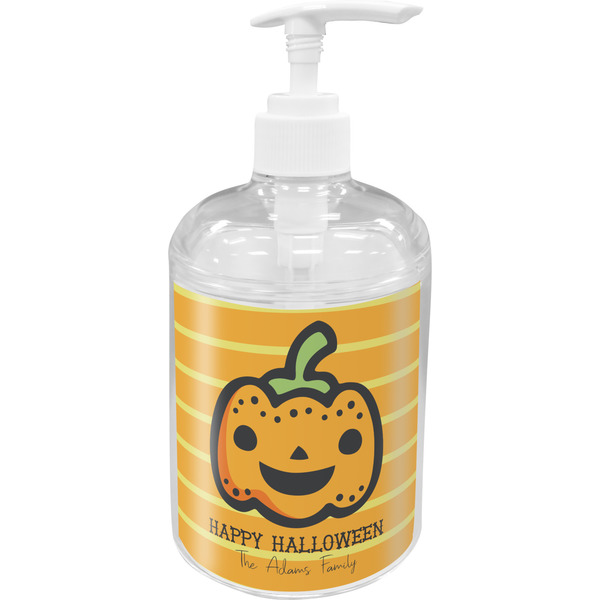 Custom Halloween Pumpkin Acrylic Soap & Lotion Bottle (Personalized)