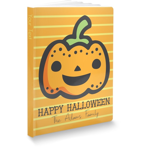 Custom Halloween Pumpkin Softbound Notebook - 5.75" x 8" (Personalized)