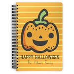 Halloween Pumpkin Spiral Notebook - 7x10 w/ Name or Text