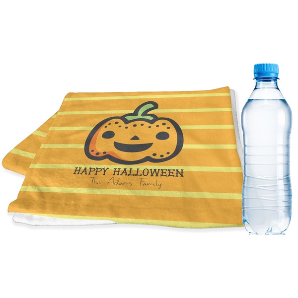 Custom Halloween Pumpkin Sports & Fitness Towel (Personalized)