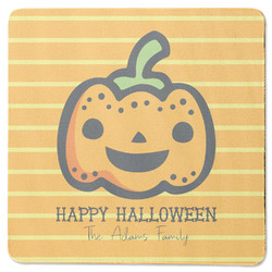 Halloween Pumpkin Square Rubber Backed Coaster (Personalized)