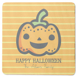 Halloween Pumpkin Square Rubber Backed Coaster (Personalized)