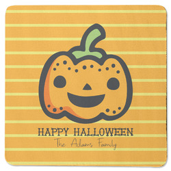 Halloween Pumpkin Square Rubber Backed Coaster (Personalized)