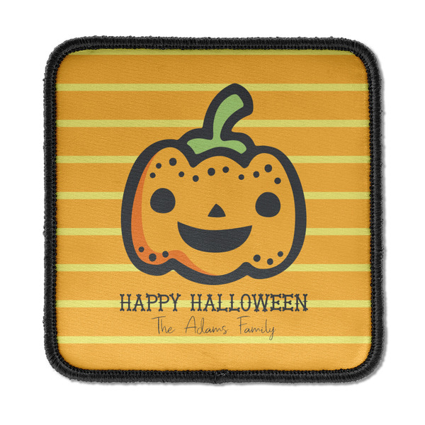 Custom Halloween Pumpkin Iron On Square Patch w/ Name or Text