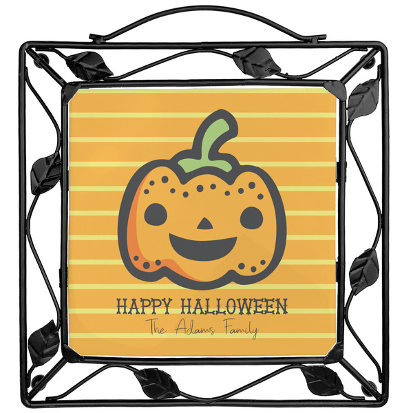Custom Halloween Pumpkin Square Trivet (Personalized)