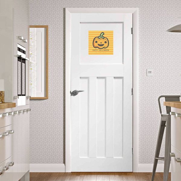 Halloween Pumpkin Square Wall Decal on Door