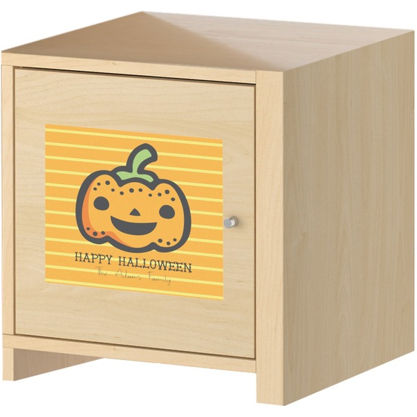 Halloween Pumpkin Square Wall Decal on Wooden Cabinet