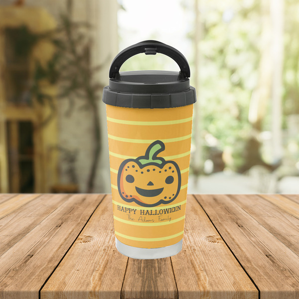 Halloween Pumpkin Stainless Steel Travel Cup Lifestyle