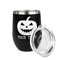 Halloween Pumpkin Stainless Wine Tumblers - Black - Double Sided - Alt View