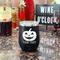 Halloween Pumpkin Stainless Wine Tumblers - Black - Double Sided - In Context