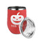 Halloween Pumpkin Stainless Wine Tumblers - Coral - Double Sided - Alt View