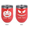 Halloween Pumpkin Stainless Wine Tumblers - Coral - Double Sided - Approval