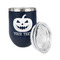 Halloween Pumpkin Stainless Wine Tumblers - Navy - Single Sided - Alt View