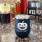 Halloween Pumpkin Stainless Wine Tumblers - Navy - Single Sided - In Context