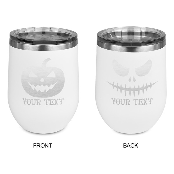 Halloween Pumpkin Stainless Wine Tumblers - White - Double Sided - Approval