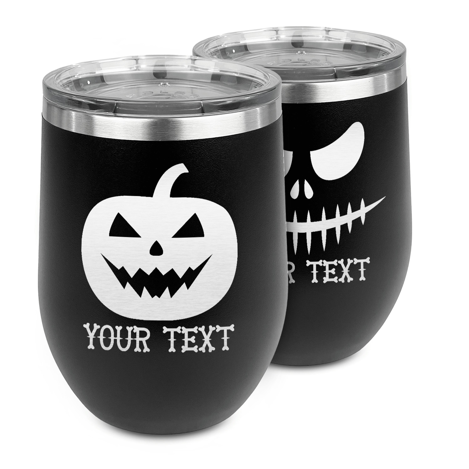 Halloween Pumpkin Stemless Wine Tumbler 5 Color Choices Stainless