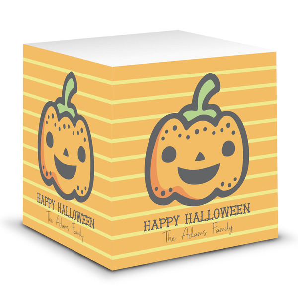 Custom Halloween Pumpkin Sticky Note Cube (Personalized)