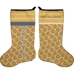 Halloween Pumpkin Holiday Stocking - Double-Sided - Neoprene (Personalized)