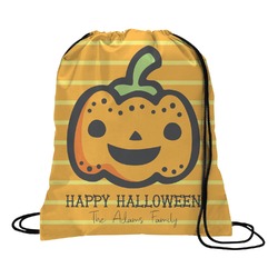 Halloween Pumpkin Drawstring Backpack - Large (Personalized)