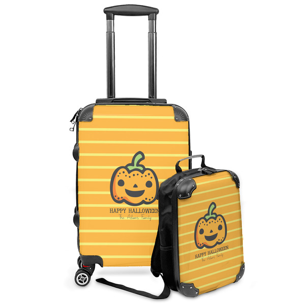 Custom Halloween Pumpkin Kids 2-Piece Luggage Set - Suitcase & Backpack (Personalized)