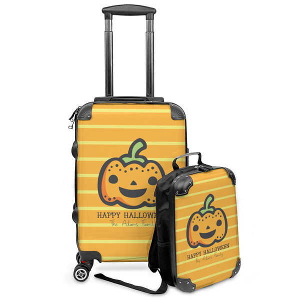 Custom Halloween Pumpkin Kids 2-Piece Luggage Set - Suitcase & Backpack (Personalized)