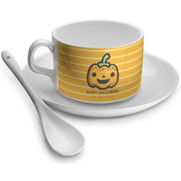 Custom Halloween Pumpkin Tea Cup (Personalized)