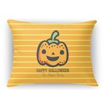 Halloween Pumpkin Rectangular Throw Pillow Case - 12"x18" (Personalized)