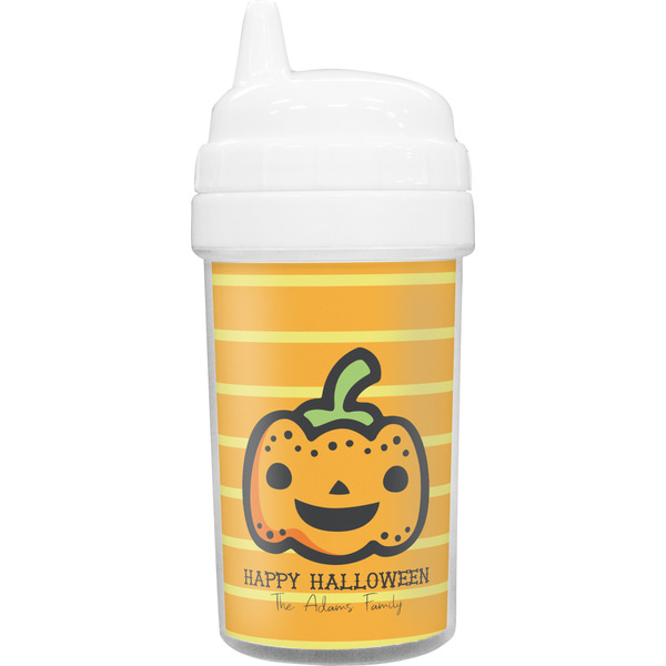 Custom Halloween Pumpkin Toddler Sippy Cup (Personalized)