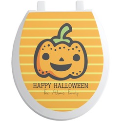 Halloween Pumpkin Toilet Seat Decal - Round (Personalized)