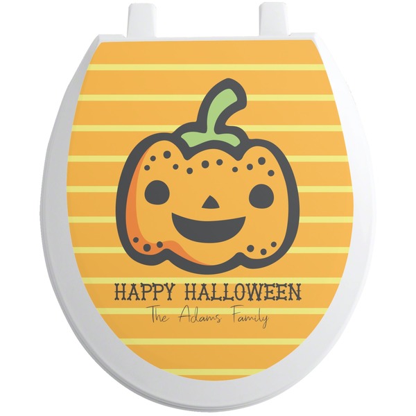 Custom Halloween Pumpkin Toilet Seat Decal (Personalized)