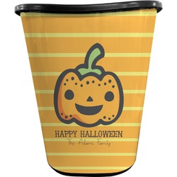 Halloween Pumpkin Waste Basket - Single Sided (Black) (Personalized)