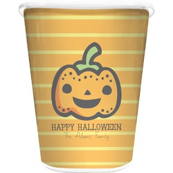 Halloween Pumpkin Waste Basket - Single Sided (White) (Personalized)
