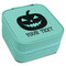 Halloween Pumpkin Travel Jewelry Boxes - Leatherette - Teal - Angled View
