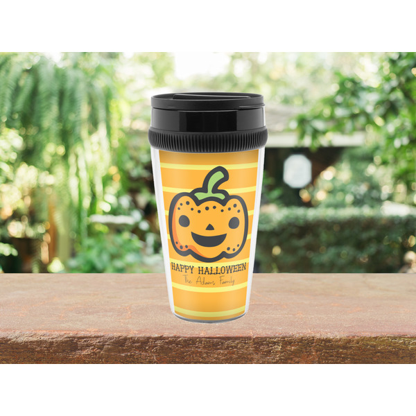 Halloween Pumpkin Travel Mug Lifestyle (Personalized)