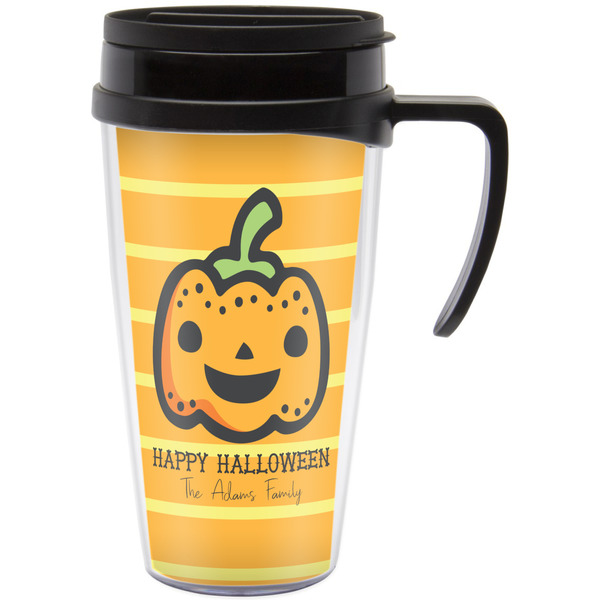 Custom Halloween Pumpkin Acrylic Travel Mug with Handle (Personalized)