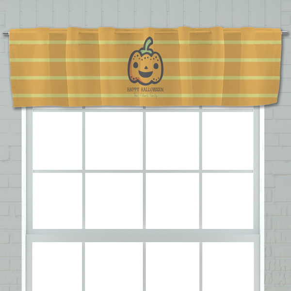 Halloween Pumpkin Valance - Closeup on window