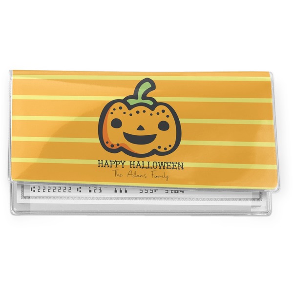 Custom Halloween Pumpkin Vinyl Checkbook Cover (Personalized)