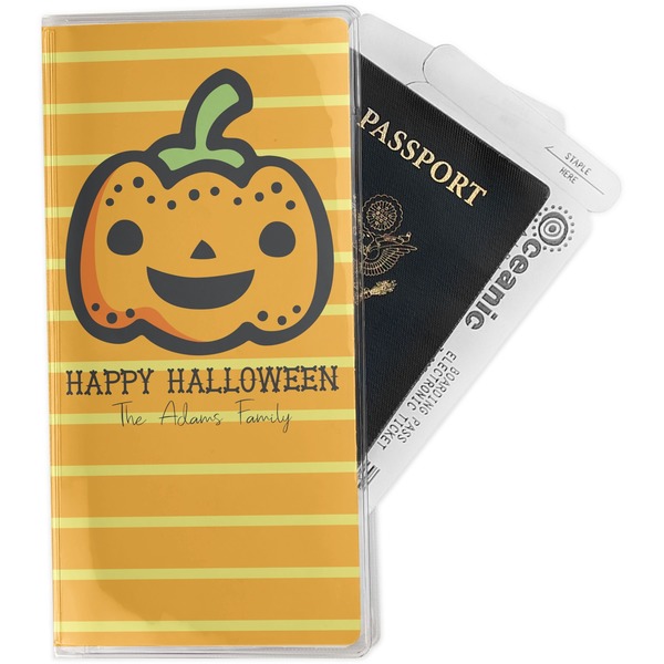 Custom Halloween Pumpkin Travel Document Holder