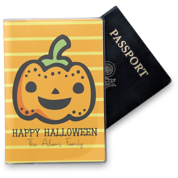 Custom Halloween Pumpkin Vinyl Passport Holder (Personalized)