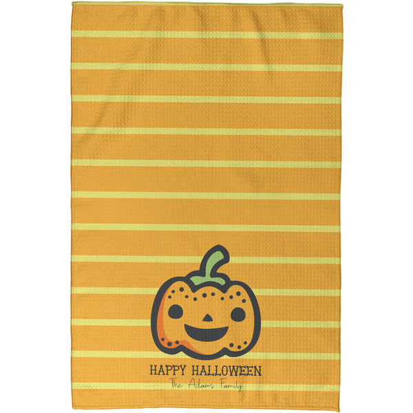 Halloween Pumpkin Waffle Weave Towel - Full Color Print - Approval Image