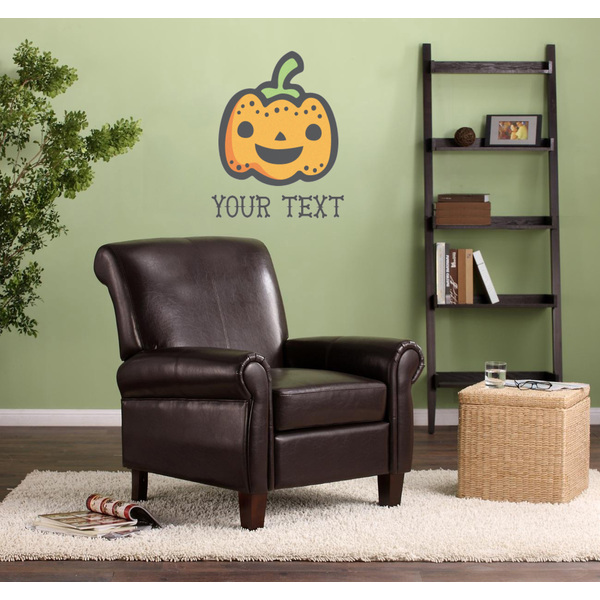 Halloween Pumpkin Wall Graphic on Living Room Wall