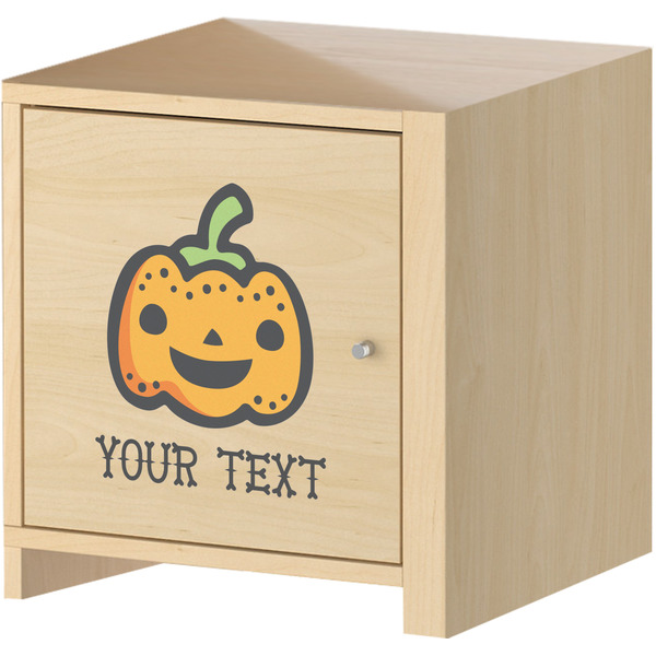 Halloween Pumpkin Wall Graphic on Wooden Cabinet