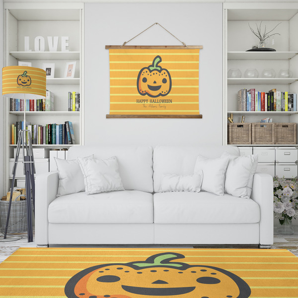 Halloween Pumpkin Wall Hanging Tapestry - IN CONTEXT